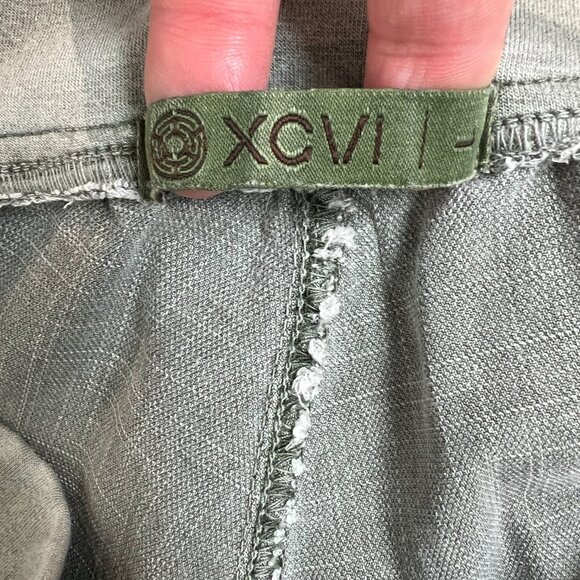 XCVI‎ Pants Womens Large Green Gino Ankle Slit Pull On Lyocell Cotton Pockets L - Picture 12 of 14